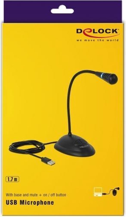 DeLOCK 65871 microfoon PC microphone Bedraad - Zwart