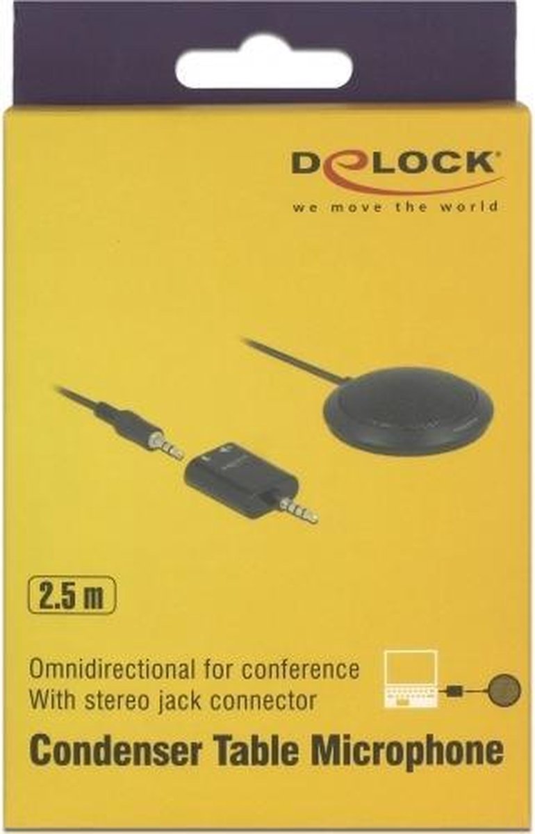 DeLOCK 65873 Table microphone Bedraad microfoon - Zwart