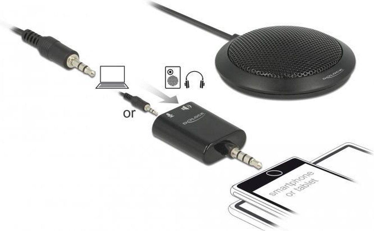 DeLOCK 65873 Table microphone Bedraad microfoon - Zwart