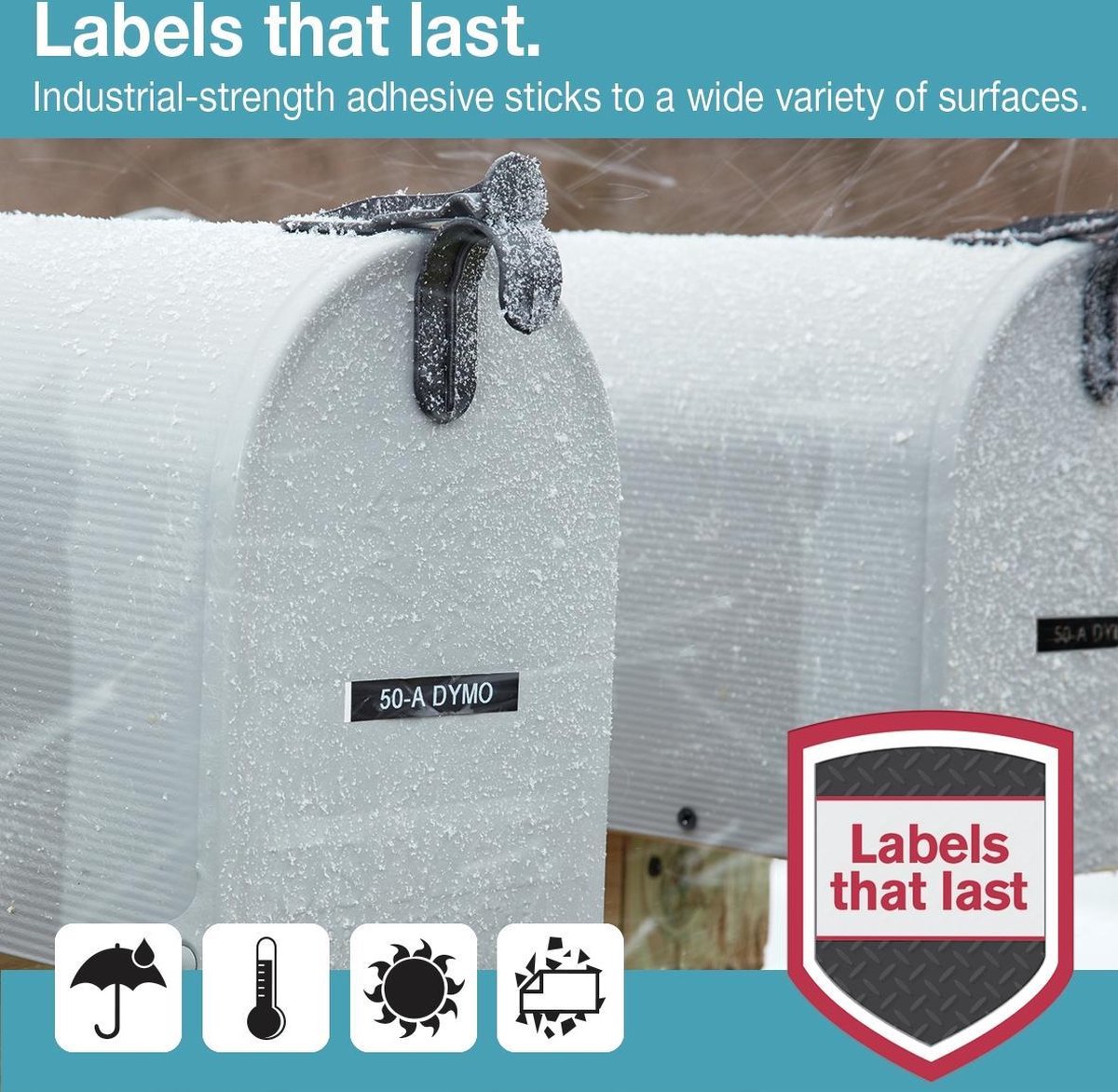 Dymo LW Duurzame D1 Label-Oranje (12 mm x 3 m) - Zwart