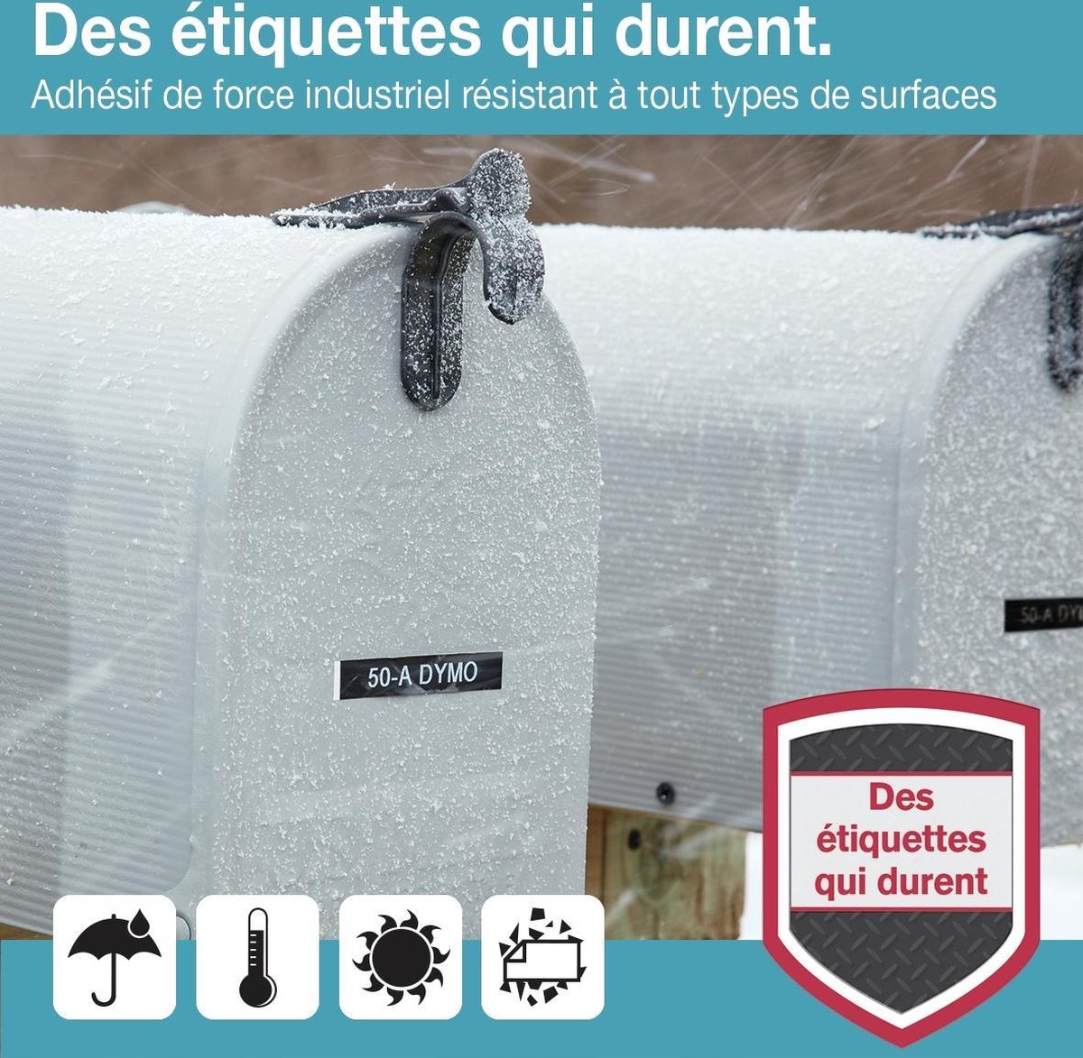 Dymo LW Duurzame D1 Label-Oranje (12 mm x 3 m) - Zwart