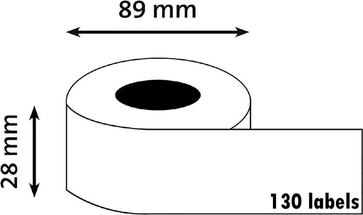 Dymo adres-etiketten 28 x 89 mm wit 1x 130