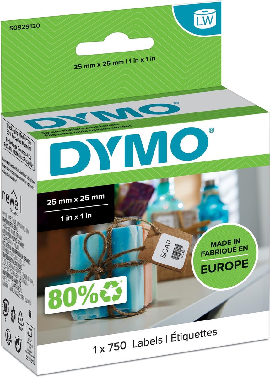 Dymo LW-etiketten 25 x 25 mm. 750 St.