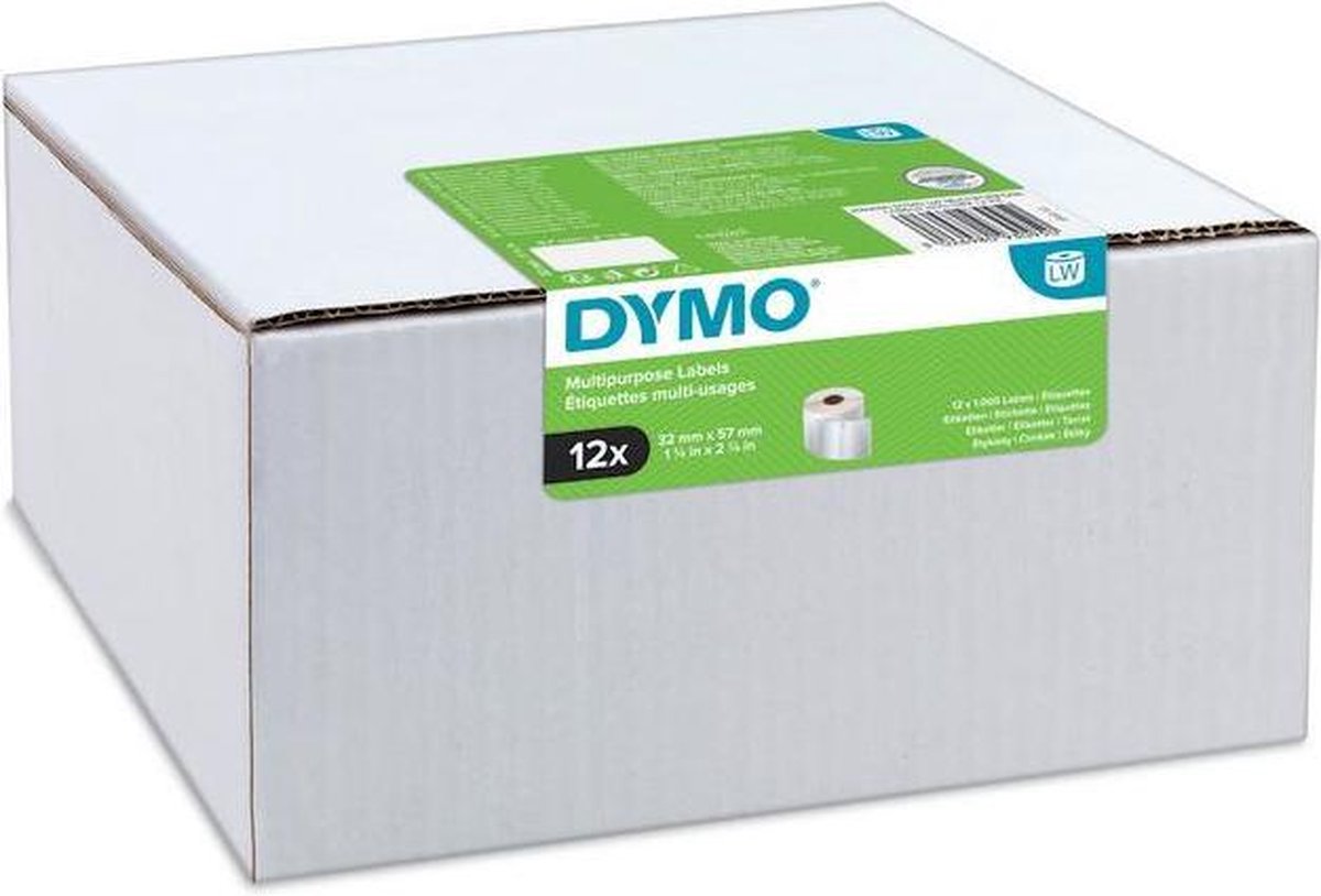 Dymo multifunctionele etiketten 32 x 57 mm wit 6x 1000 st.