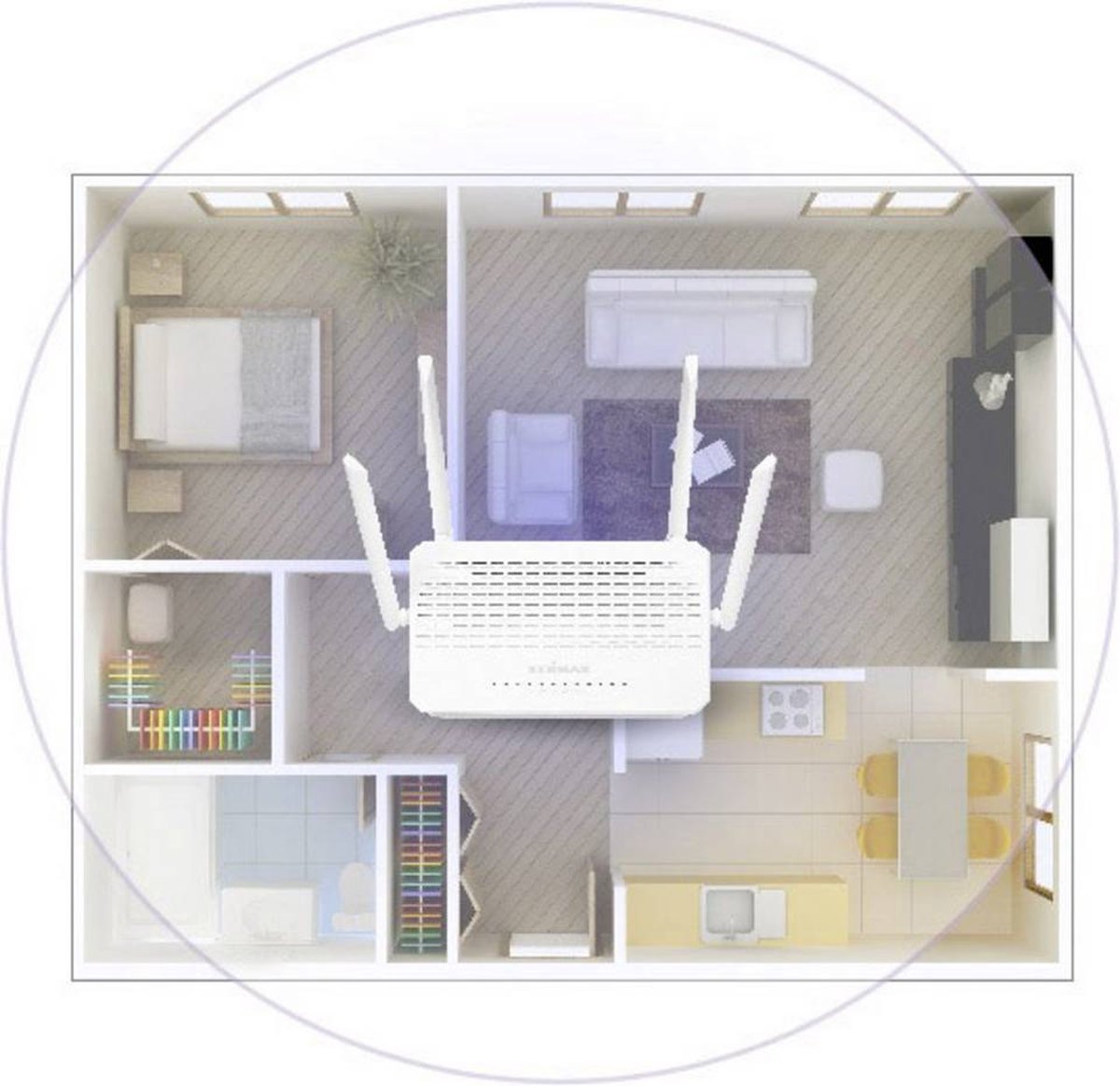 Edimax BR-6478AC V3 draadloze router Dual-band (2.4 GHz / 5 GHz) Gigabit Ethernet - Wit