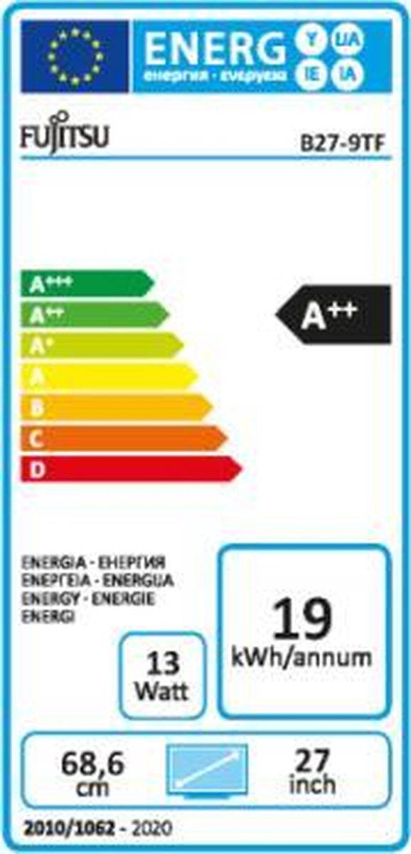 Fujitsu Displays B27-9 TE FHD 68,6 cm (27 ) 1920 x 1080 Pixels Full HD IPS Flat - Grijs