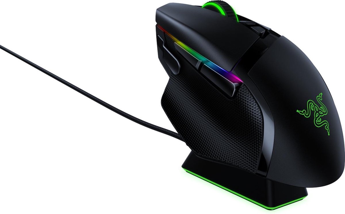 Razer Basilisk Ultimate Chroma + Oplaadstation - Draadloze Optische Gaming Muis - 20000 DPI - - Zwart