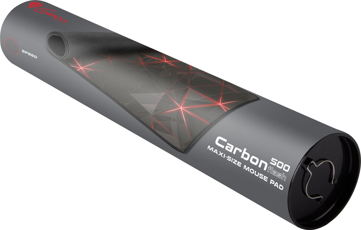 Genesis Carbon 500 Maxi Flash, Rood Game-muismat - Zwart