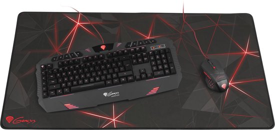 Genesis Carbon 500 Maxi Flash, Rood Game-muismat - Zwart