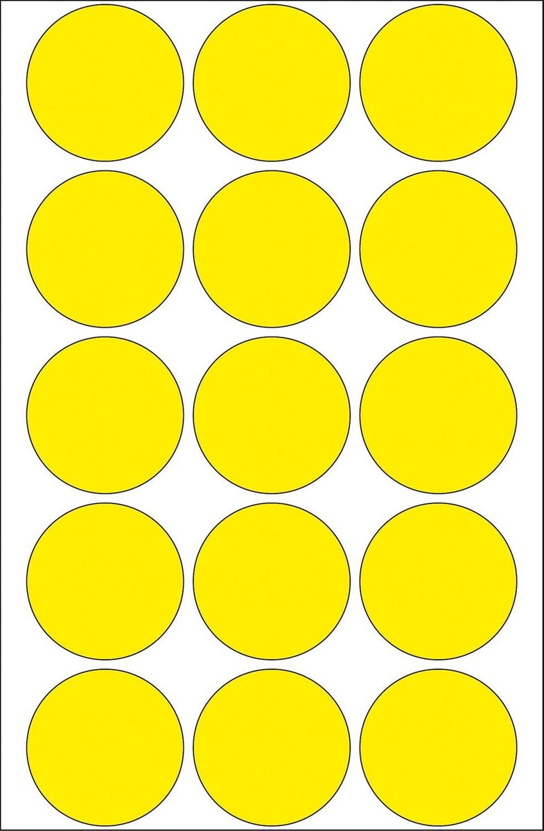 Herma multif. etik. rond 32 32 vel 111x170 480 stuks 2271 - Geel