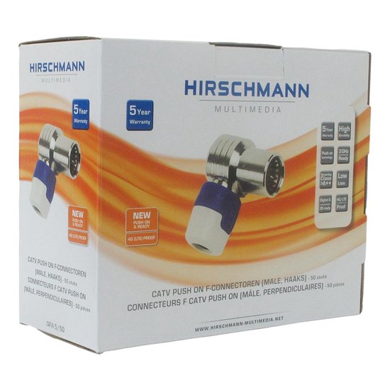 Hirschmann F-Connector Male Wit/ - Blauw