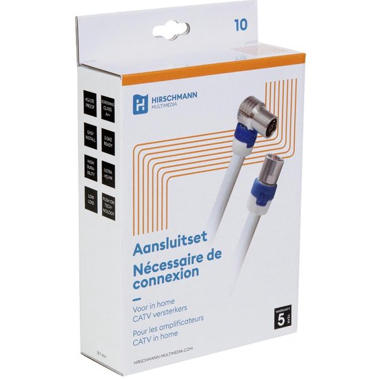 Hirschmann Aansluitset voor IN-HOME CAI versterkers - Wit