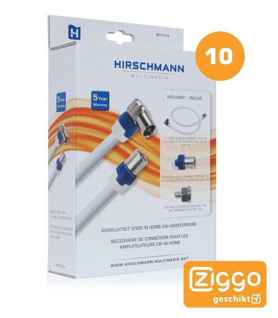 Hirschmann Aansluitset voor IN-HOME CAI versterkers - Wit