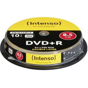 Intenso 1x10 DVDR 8.5GB 8x Speed. dubbel laags printable