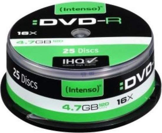 Intenso 1x25 DVD-R 4.7GB 16x Speed. Cakebox