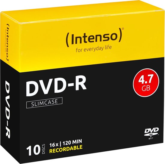 Intenso 1x10 DVD-R 4.7GB 16x Speed. Slimcase