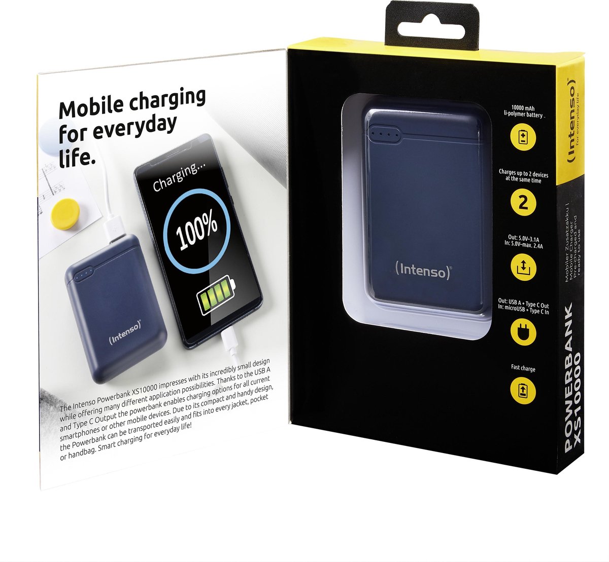 Intenso XS10000 Powerbank 10.000 mAh - Blauw