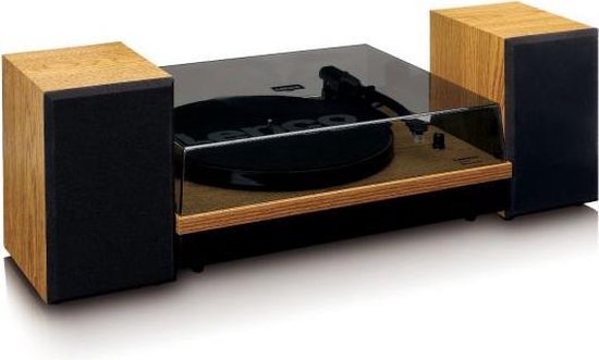 Lenco LS-300 - PLATENSPELER INCL TWEE EXTERNE SPEAKERS - RIEMAANDRIJVING - BLUETOOTH - Bruin