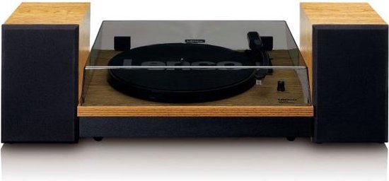Lenco LS-300 - PLATENSPELER INCL TWEE EXTERNE SPEAKERS - RIEMAANDRIJVING - BLUETOOTH - Bruin