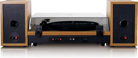 Lenco LS-300 - PLATENSPELER INCL TWEE EXTERNE SPEAKERS - RIEMAANDRIJVING - BLUETOOTH - Bruin