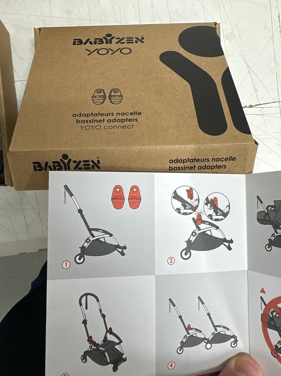 BABYZEN - Adaptadores De Capazo Para Chasis Connect Negro - Zwart