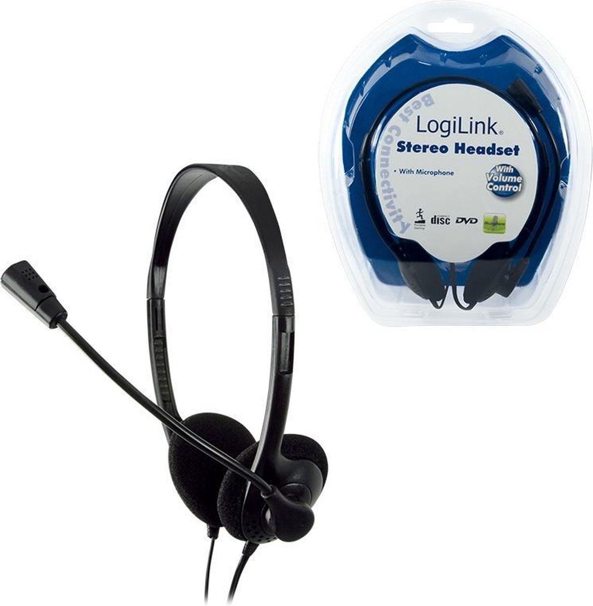 LogiLink Stereo Headset Earphones with Microphone - [HS0001]