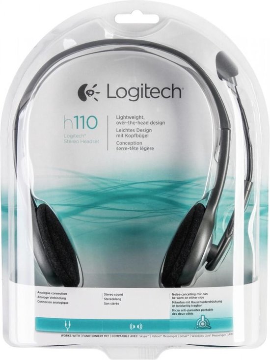 Logitech Headset H110 Stereo - Zwart