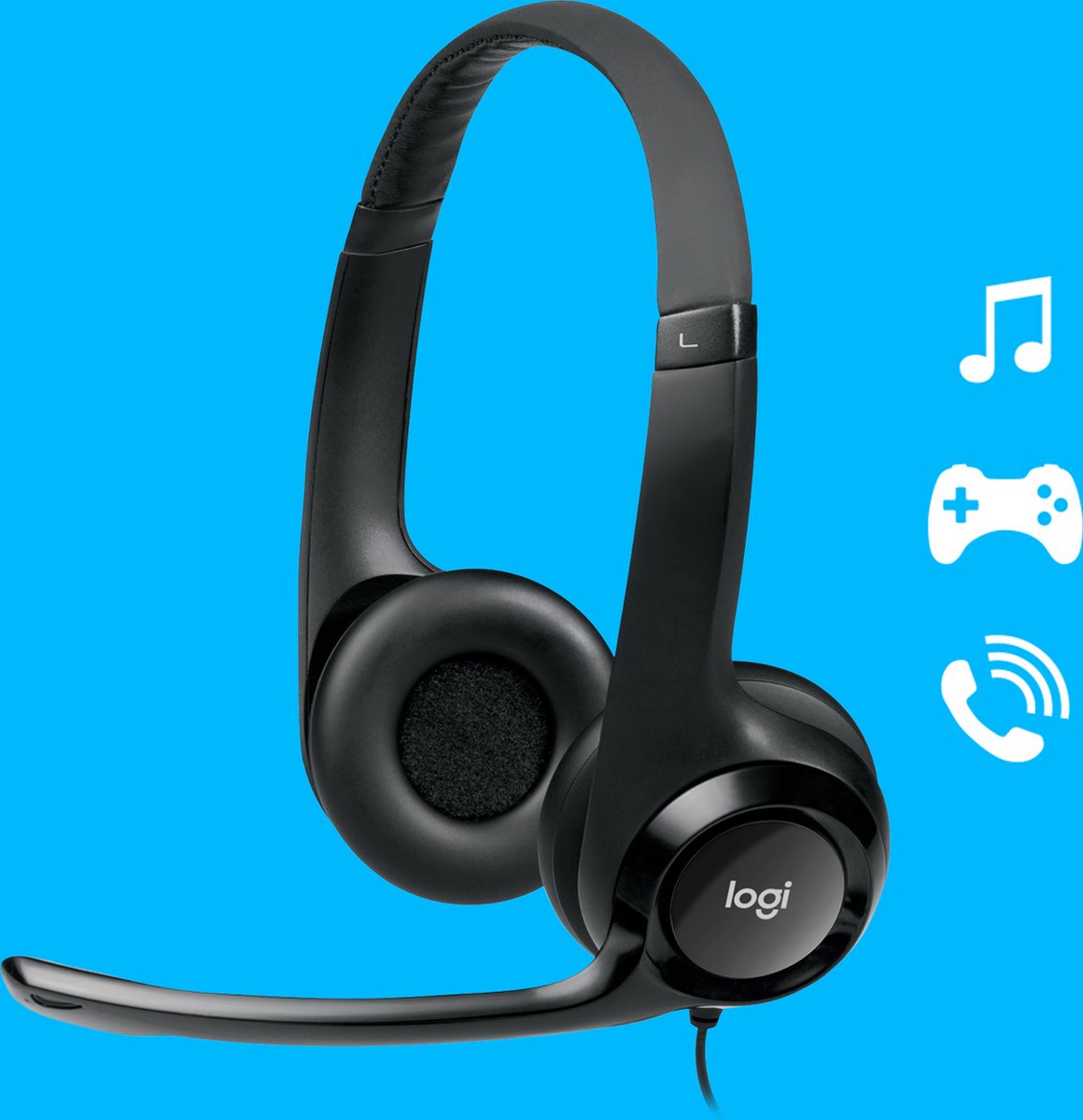 Logitech H390 Stereo USB-A Headset - Zwart