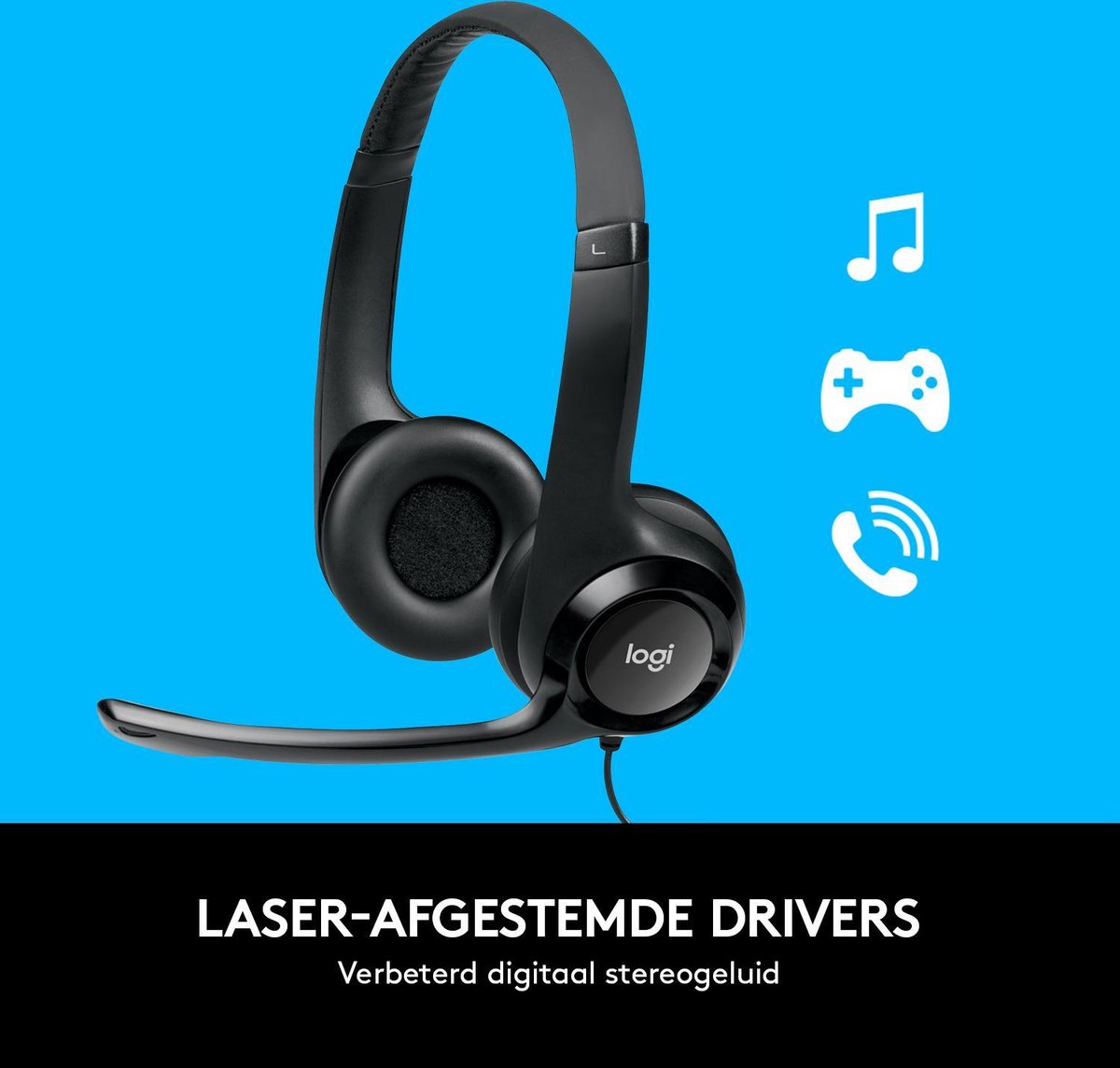 Logitech H390 Stereo USB-A Headset - Zwart