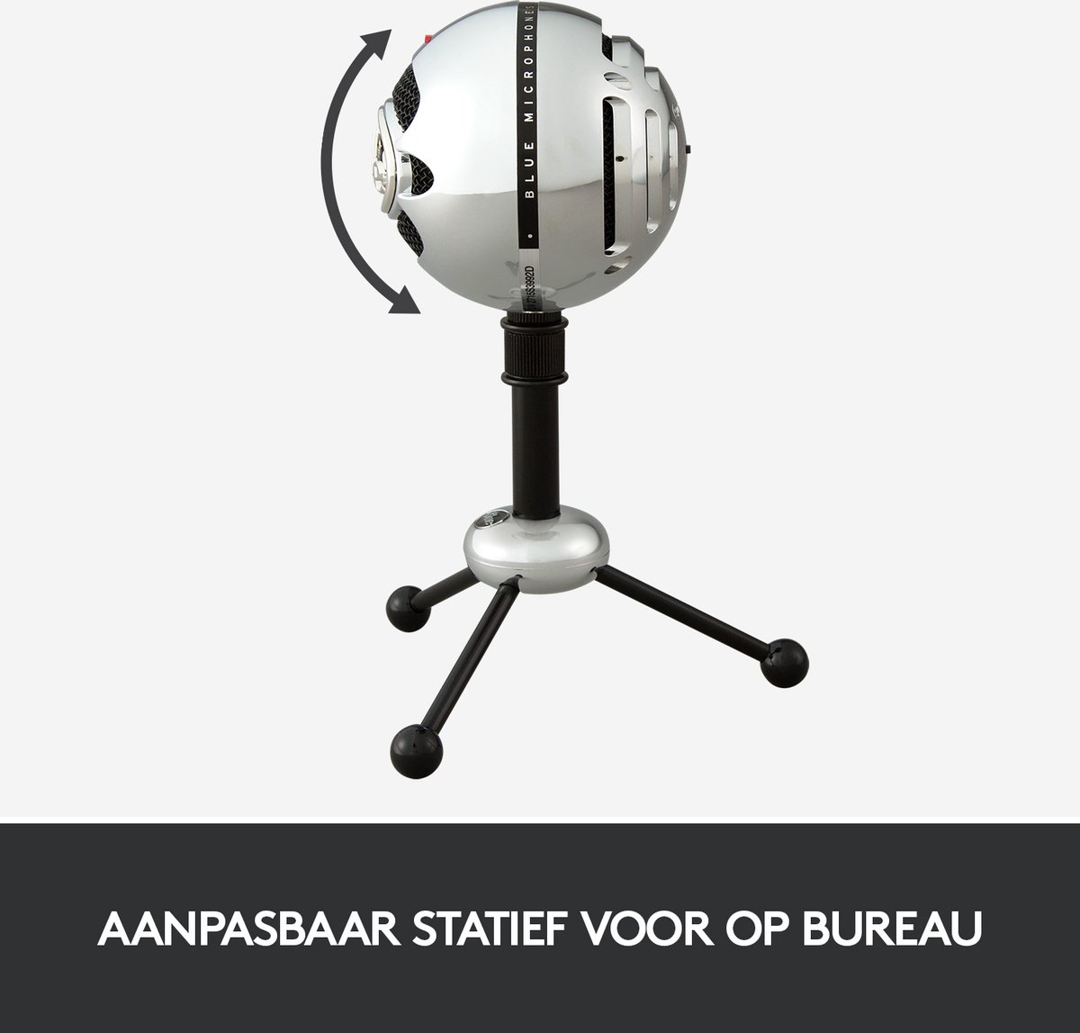 Logitech Snowball Tafelmicrofoon, Chroom - Zwart