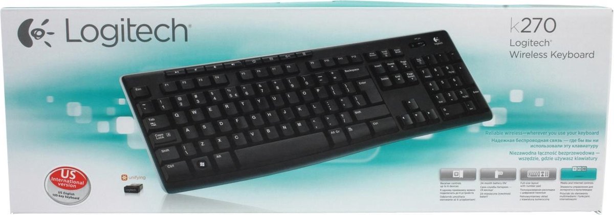 Logitech K270 Draadloos Toetsenbord QWERTY - Zwart