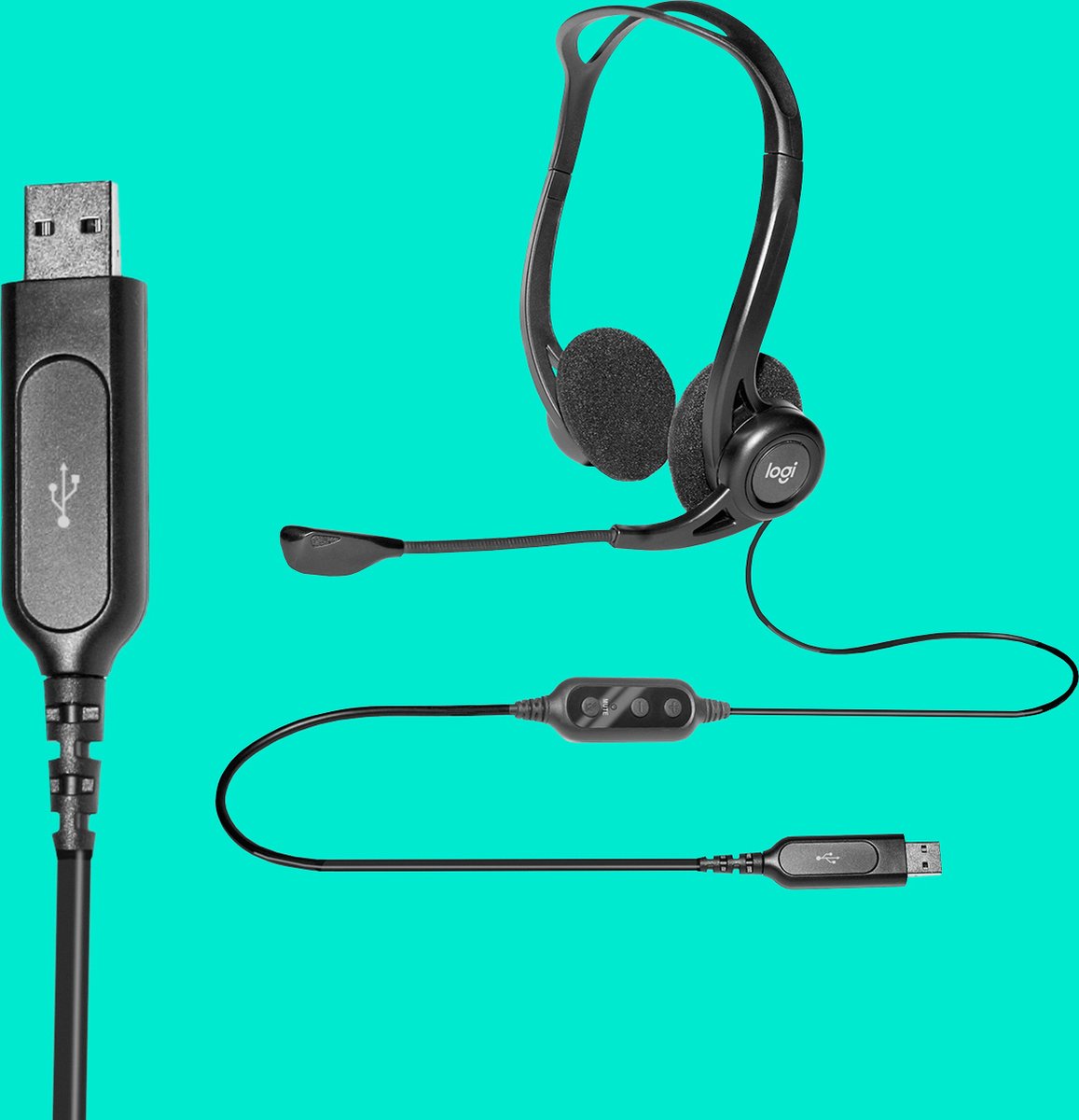 Logitech Headset PC 960 USB OEM - Zwart