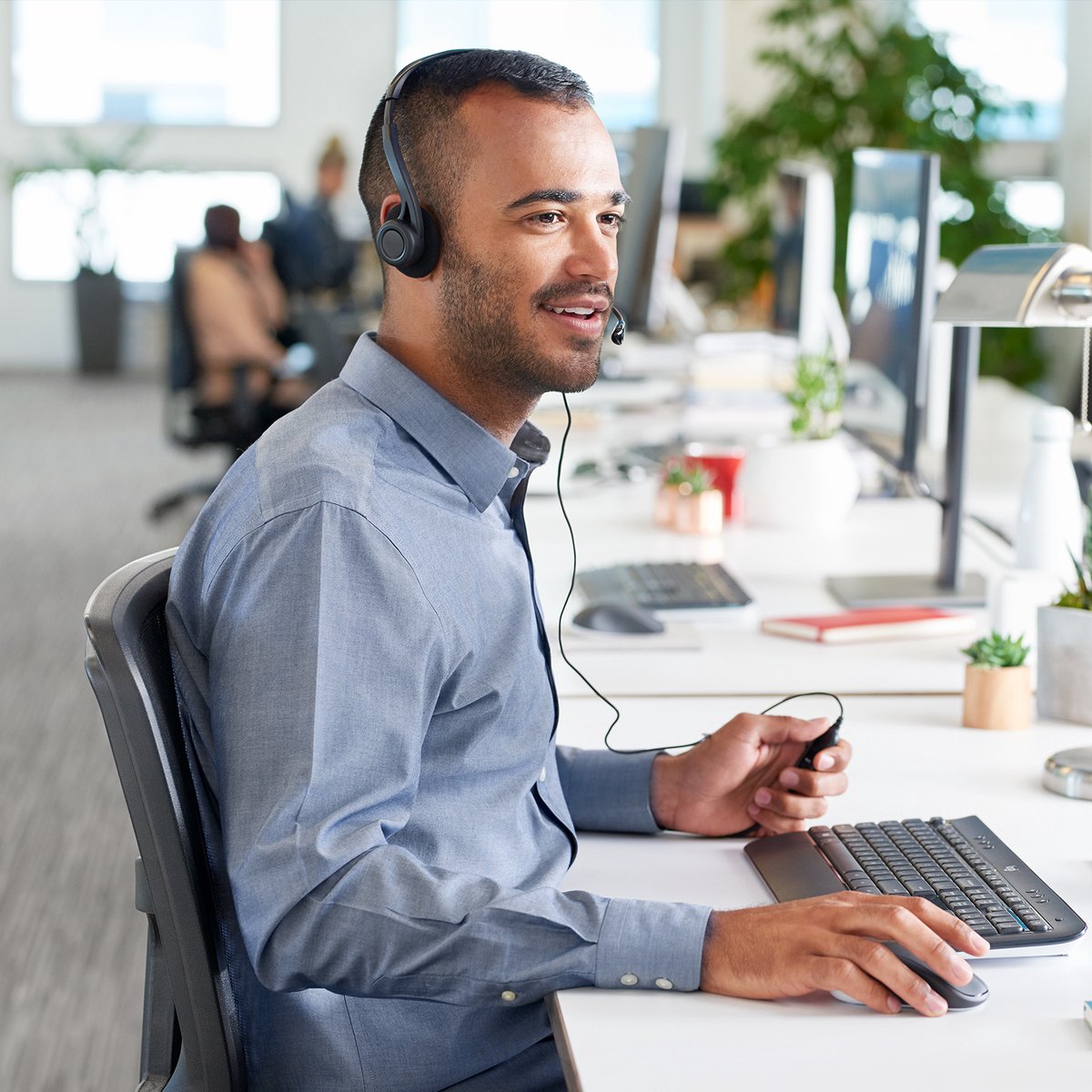 Logitech Headset PC 960 USB OEM - Zwart