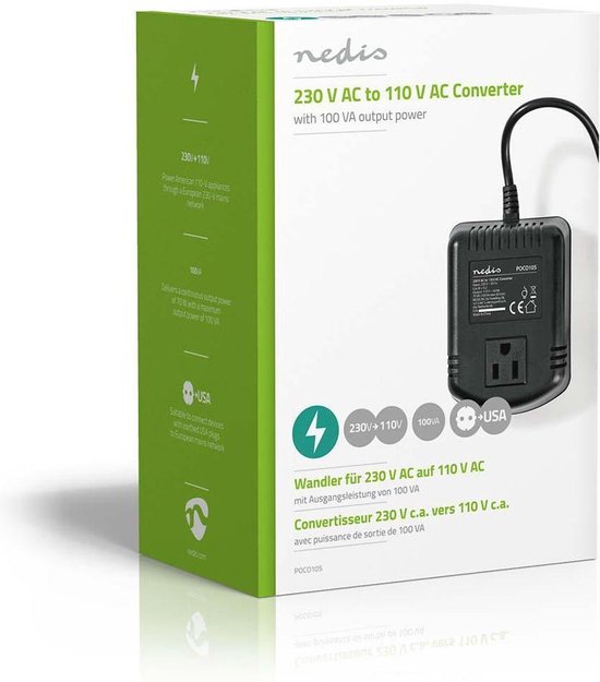 Nedis Stroomomvormer | 230 V AC - 110V AC | 100 W | Earthed USA-Uitgang