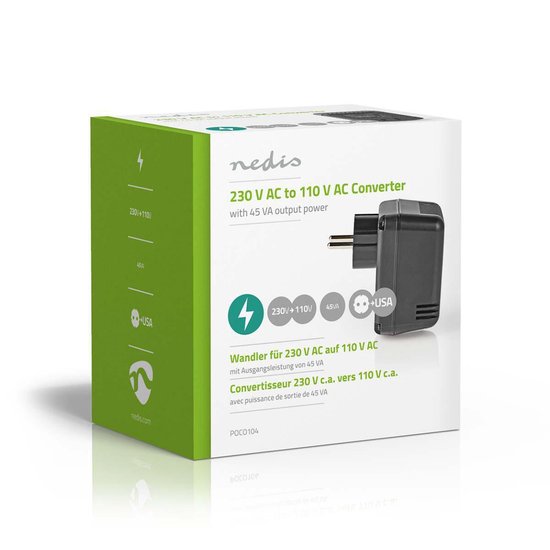Nedis Stroomomvormer | 230 V AC - 110V AC | 45 W | Ongeaarde USA-Uitgang
