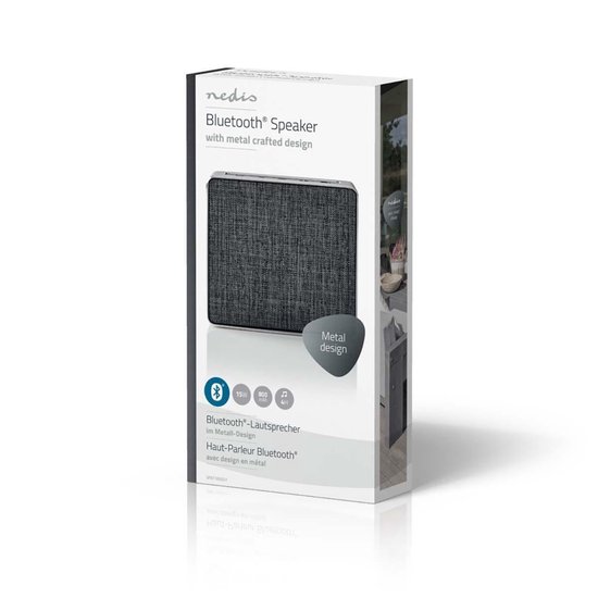 Nedis Luidspreker met Bluetooth® | 15 W | Metal design | Gunmetal - Grijs