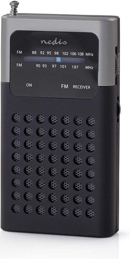 Nedis FM-radio | 1,5 W | Zakformaat | / grijs - Zwart