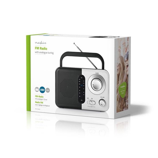 Nedis FM-radio | 2,4 W | Draaggreep | / wit - Zwart
