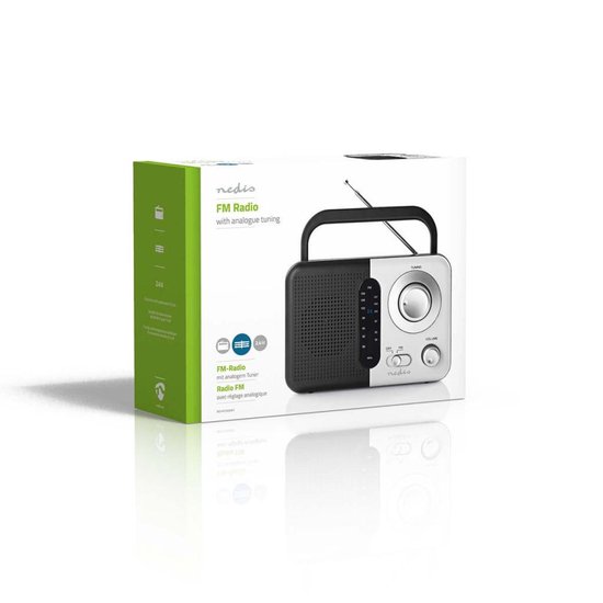 Nedis FM-radio | 2,4 W | Draaggreep | / wit - Zwart