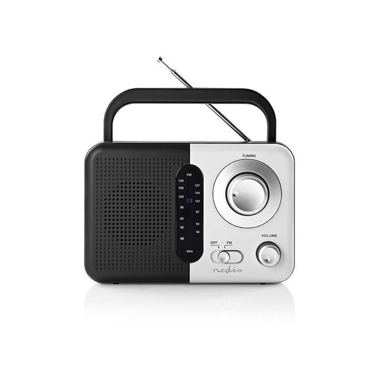 Nedis FM-radio | 2,4 W | Draaggreep | / wit - Zwart