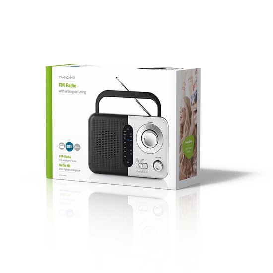 Nedis FM-radio | 2,4 W | Draaggreep | / wit - Zwart