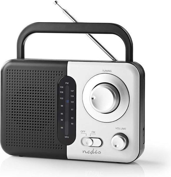 Nedis FM-radio | 2,4 W | Draaggreep | / wit - Zwart