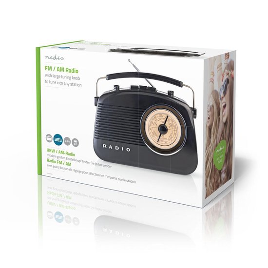 Nedis FM-radio | 4,5 W | Draaggreep | | - Zwart