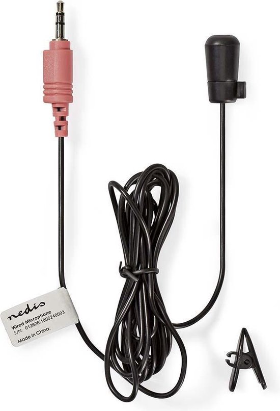 Nedis Bedrade Microfoon | Clip-On | 3,5 mm | - Zwart
