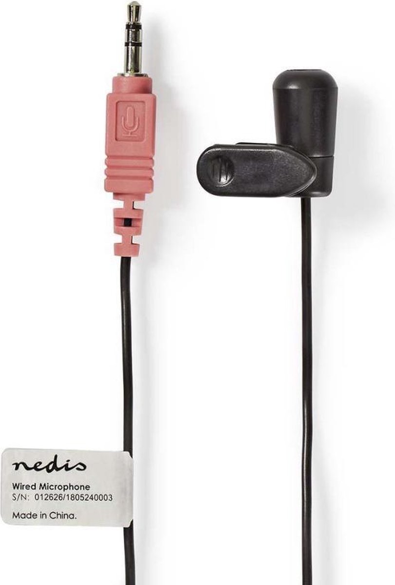 Nedis Bedrade Microfoon | Clip-On | 3,5 mm | - Zwart