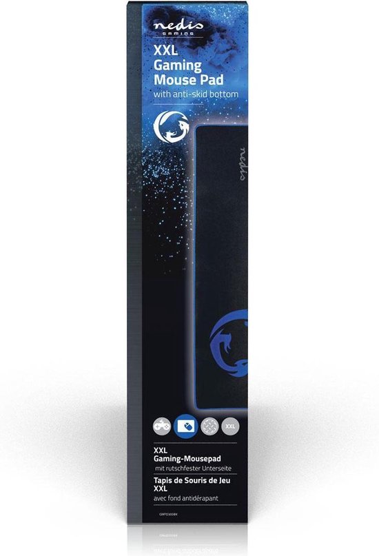Nedis Gaming-Muismat | Antislip en Waterbestendige Onderkant | 920 x 294mm - Zwart