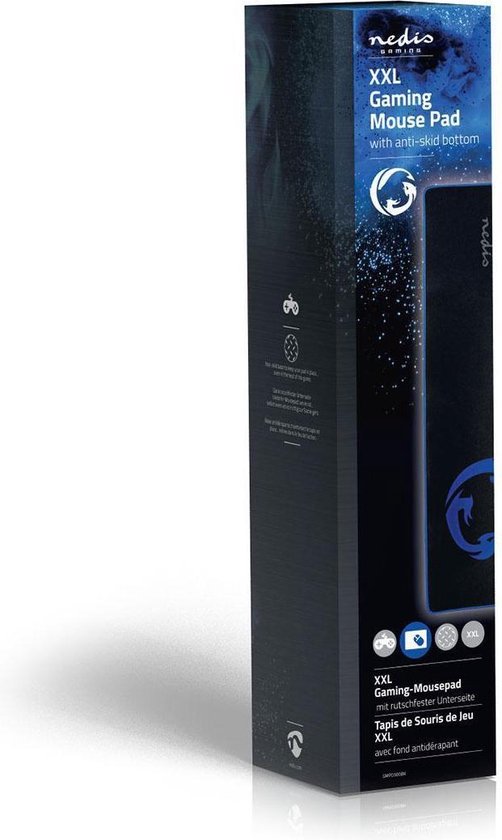 Nedis Gaming-Muismat | Antislip en Waterbestendige Onderkant | 920 x 294mm - Zwart