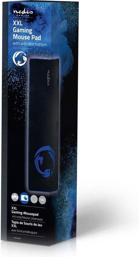 Nedis Gaming-Muismat | Antislip en Waterbestendige Onderkant | 920 x 294mm - Zwart