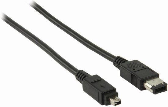 Nedis FireWire-Kabel | 4-Pins Male - 6-Pins Male | 2,0 m | - Zwart