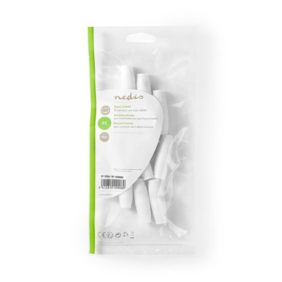 Nedis Cable Joiner | voor Coaxkabels | 10 Stuks | - Wit
